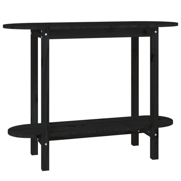 vidaXL Konsolipöytä musta 110x40x80 cm täysi mänty