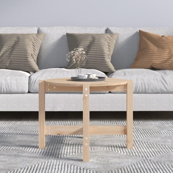 vidaXL sofabord Ø 62,5x45 cm massivt fyrretræ