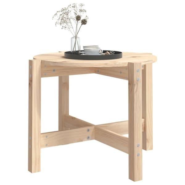 vidaXL sofabord Ø 62,5x45 cm massivt fyrretræ