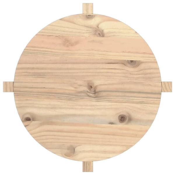 vidaXL sofabord Ø 62,5x45 cm massivt fyrretræ