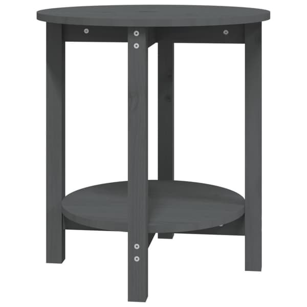 vidaXL sofabord Ø 55x60 cm massivt fyrretræ grå