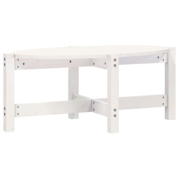 vidaXL Sohvapöytä valkoinen 87x48x35 cm täysi mänty