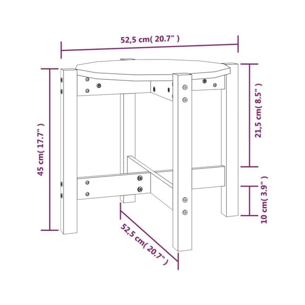 vidaXL sofabord Ø 52,5x45 cm massivt fyrretræ hvid