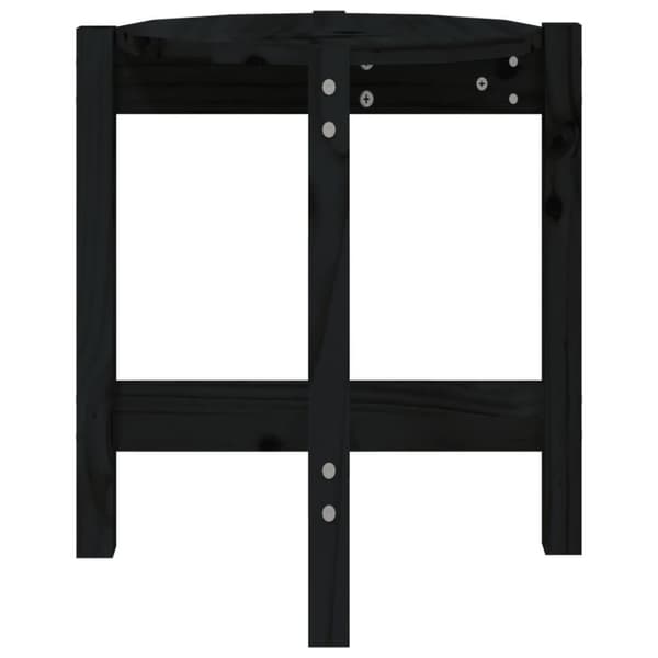 vidaXL sofabord Ø 42,5x45 cm massivt fyrretræ sort