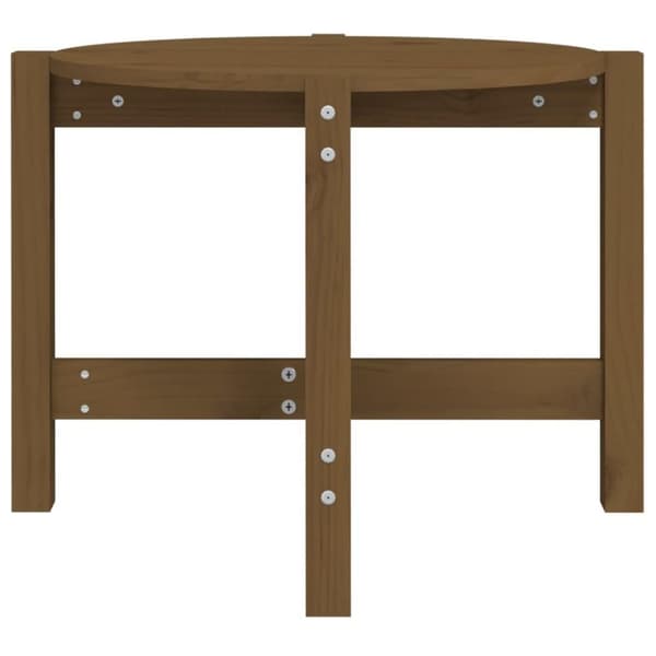 vidaXL sofabord Ø 62,5x45 cm massivt fyrretræ gyldenbrun