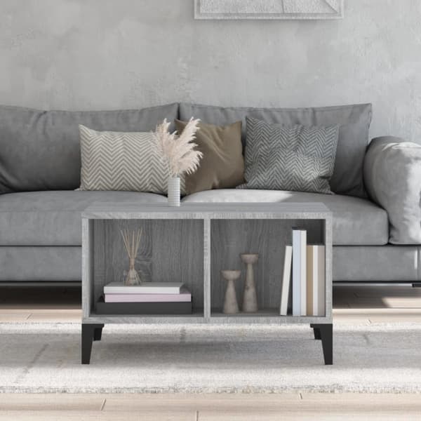 vidaXL sofabord 60x50x36,5 cm konstrueret træ grå sonoma-eg