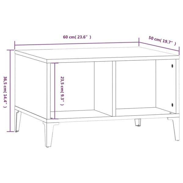 vidaXL sofabord 60x50x36,5 cm konstrueret træ grå sonoma-eg