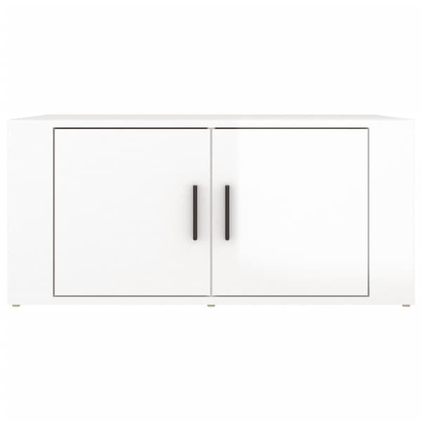 vidaXL sofabord 80x50x36 cm konstrueret træ hvid højglans