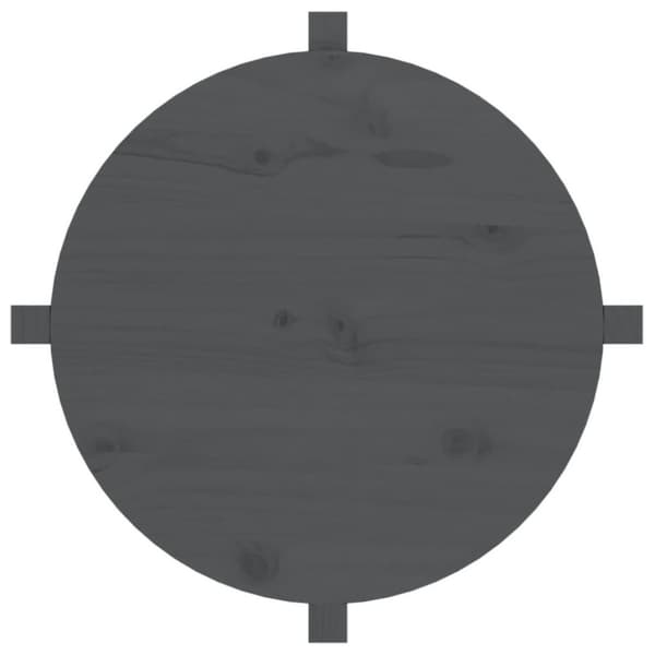 vidaXL sofabord Ø 62,5x45 cm massivt fyrretræ grå