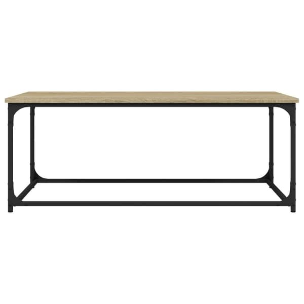 vidaXL Sohvapöytä Sonoma-tammi 102x50x40 cm tekninen puu ja rauta