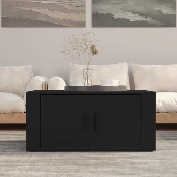 vidaXL Sohvapöytä musta 80x50x36 cm tekninen puu