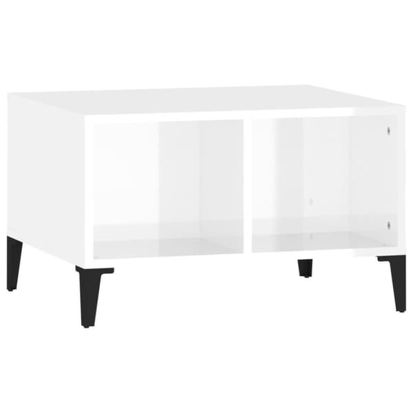 vidaXL sofabord 60x50x36,5 cm konstrueret træ hvid højglans