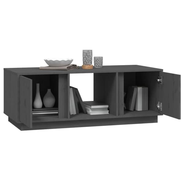 vidaXL sofabord 110x50x40 cm massivt fyrretræ grå