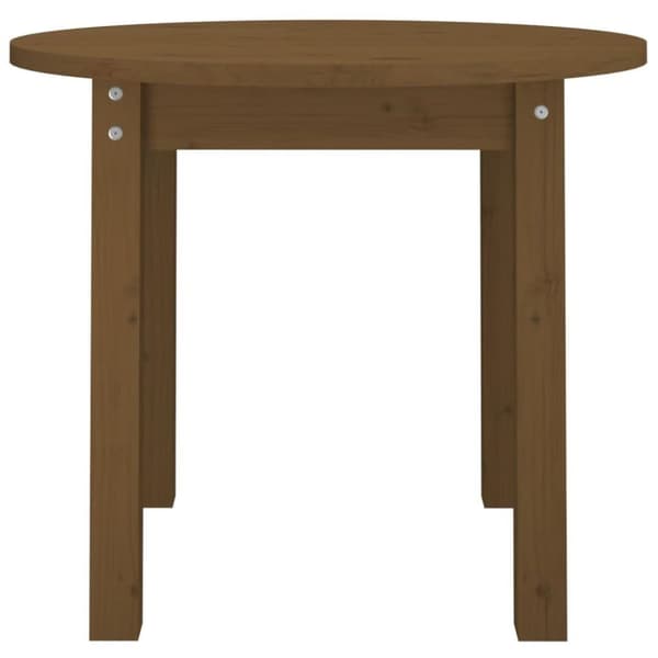 vidaXL sofabord Ø 55x45 cm massivt fyrretræ gyldenbrun