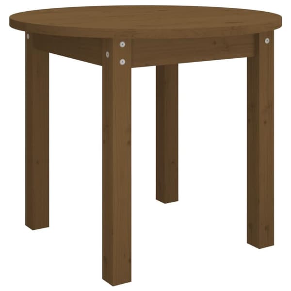 vidaXL sofabord Ø 55x45 cm massivt fyrretræ gyldenbrun