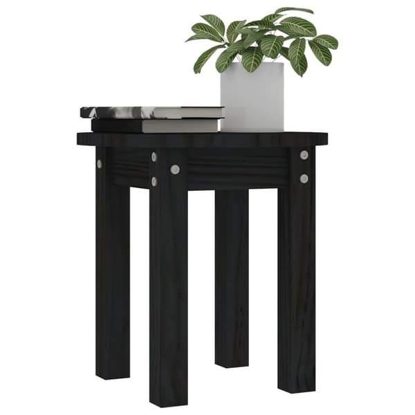 vidaXL Sohvapöytä musta Ø 35x35 cm täysi mänty