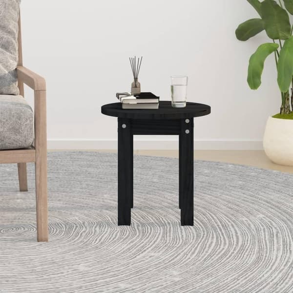 vidaXL Sohvapöytä musta Ø 35x35 cm täysi mänty