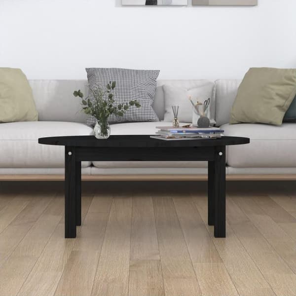 vidaXL sofabord 80x40x35 cm massivt fyrretræ sort