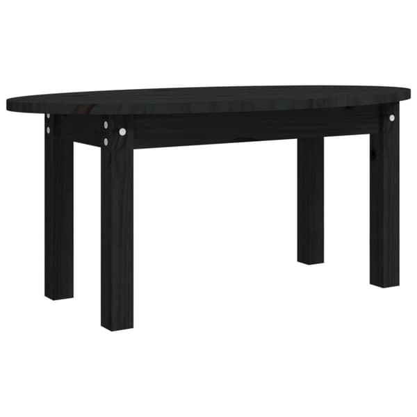 vidaXL sofabord 80x40x35 cm massivt fyrretræ sort