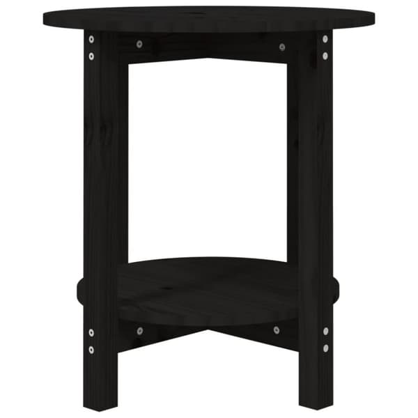 vidaXL Sohvapöytä musta Ø 55x60 cm täysi mänty