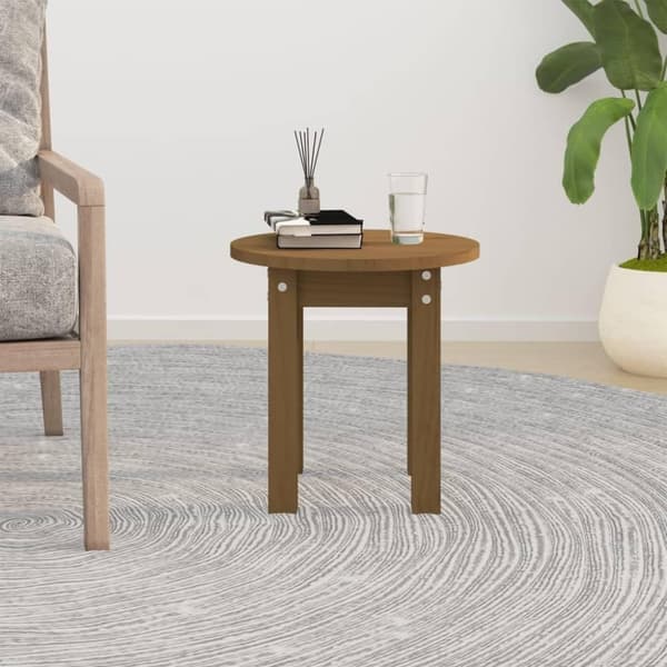 vidaXL sofabord Ø 35x35 cm massivt fyrretræ gyldenbrun