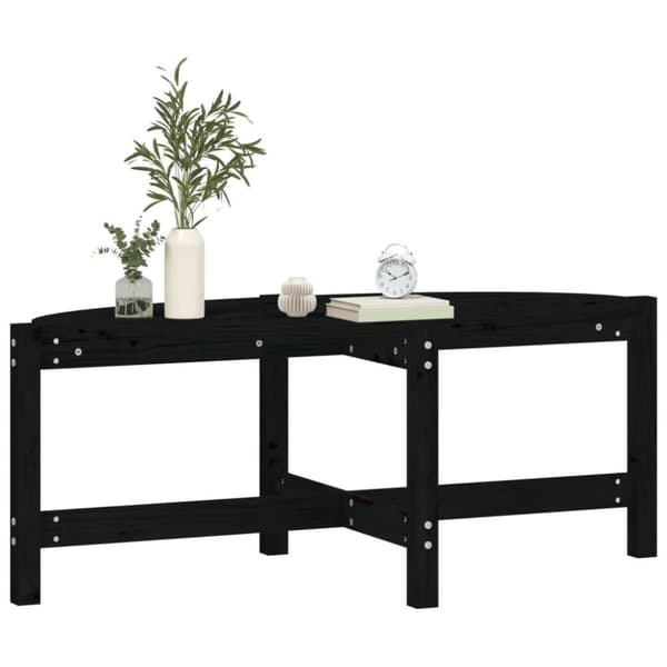 vidaXL sofabord 118x63x45 cm massivt fyrretræ sort