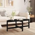 Miniatyrbillede 9 af 9: vidaXL sofabord 118x63x45 cm massivt fyrretræ sort