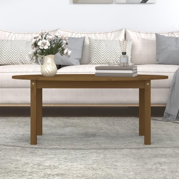 vidaXL sofabord 110x55x45 cm massivt fyrretræ gyldenbrun