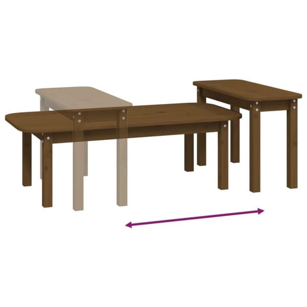 vidaXL Satsbord 2 st honungsbrun massiv furu