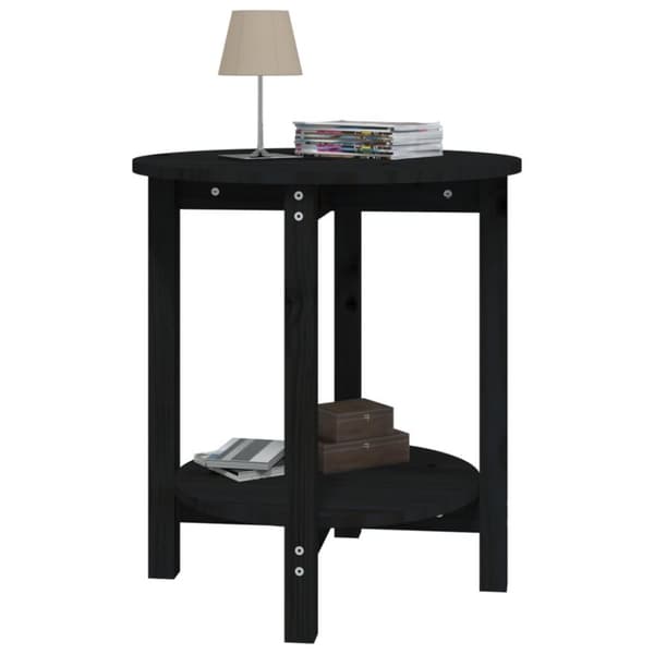 vidaXL Salongbord svart Ø 55x60 cm heltre furu
