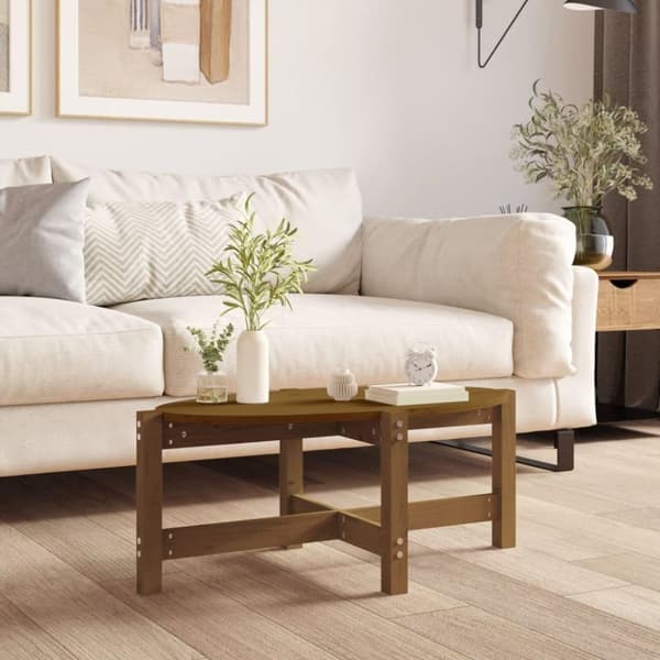 vidaXL Salongbord honningbrun 87x48x35 cm heltre furu