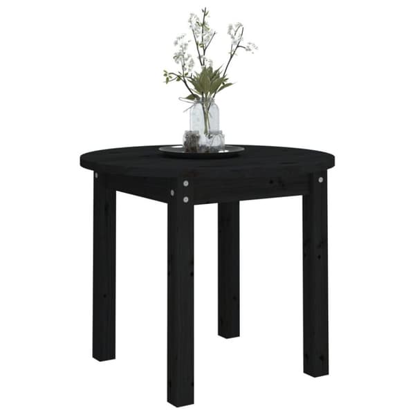 vidaXL Salongbord svart Ø 55x45 cm heltre furu