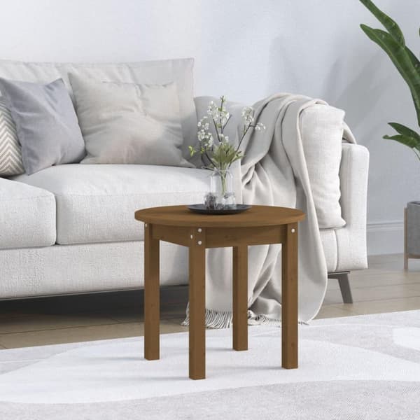 vidaXL Salongbord honningbrun Ø 45x40 cm heltre furu