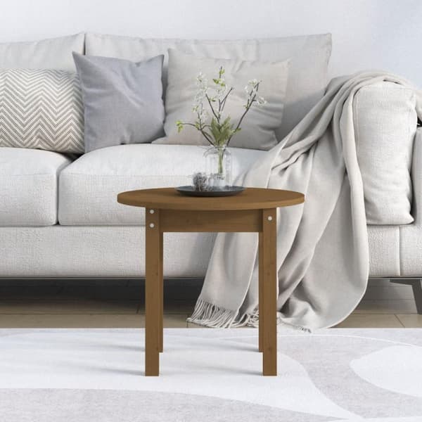vidaXL Salongbord honningbrun Ø 45x40 cm heltre furu