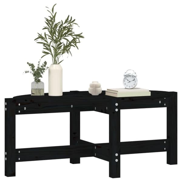 vidaXL Salongbord svart 87x48x35 cm heltre furu