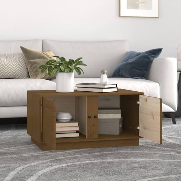 vidaXL Soffbord honungsbrun 80x50x40 cm massiv furu