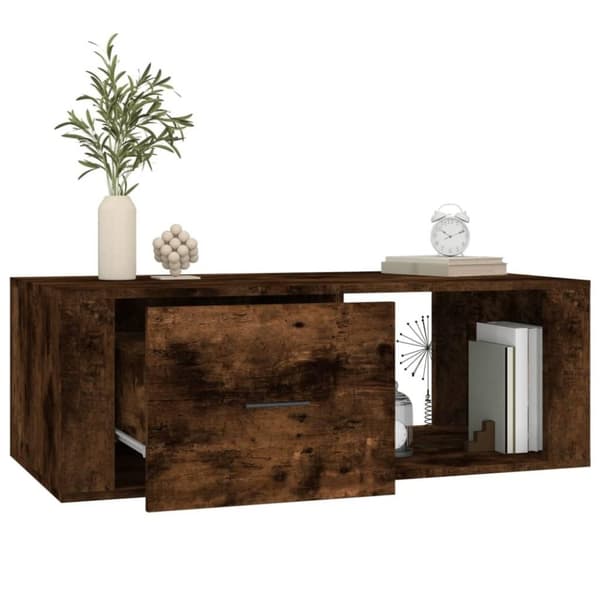 vidaXL Salongbord røkt eik 100x50,5x35 cm konstruert tre