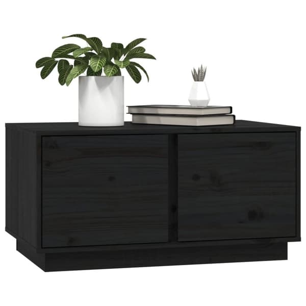 vidaXL Soffbord svart 80x50x40 cm massivt furu
