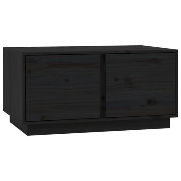 vidaXL Soffbord svart 80x50x40 cm massivt furu