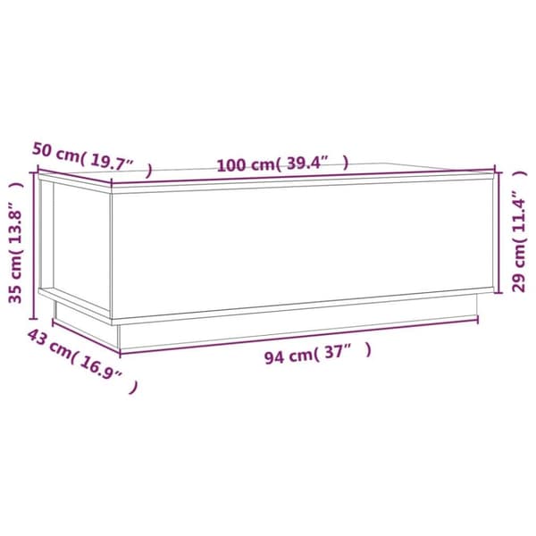 vidaXL Soffbord grå 100x50x35 cm massiv furu