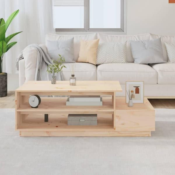 vidaXL Soffbord 120x50x40,5 cm massiv furu
