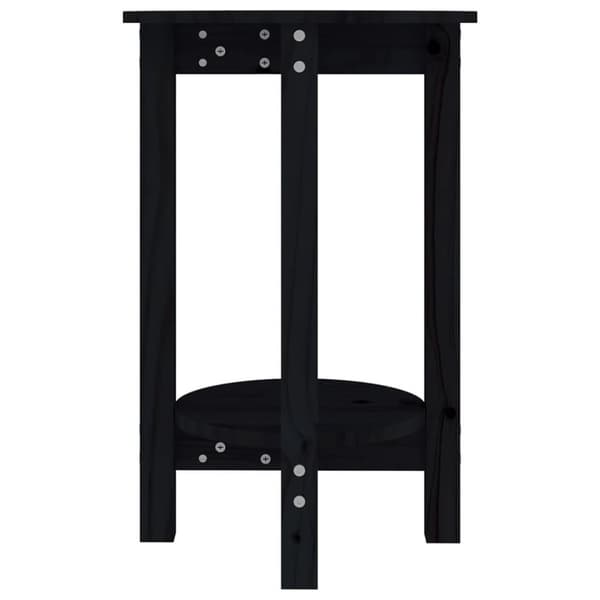vidaXL sofabord Ø 55x60 cm massivt fyrretræ sort