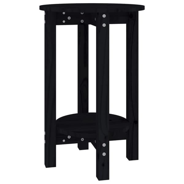 vidaXL sofabord Ø 55x60 cm massivt fyrretræ sort