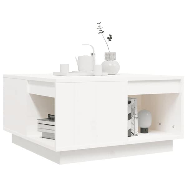 vidaXL Soffbord vit 60x61x32,5 cm massiv furu
