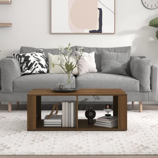 vidaXL Salongbord brun eik 100x50x36 cm konstruert tre