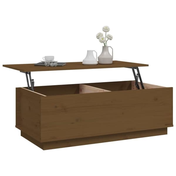 vidaXL Soffbord honungsbrun 100x50x35 cm massiv furu