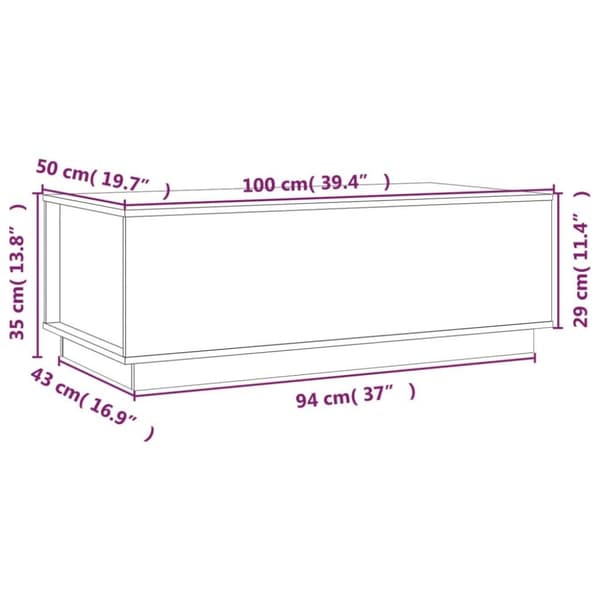 vidaXL Soffbord honungsbrun 100x50x35 cm massiv furu
