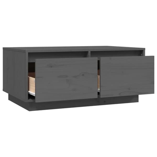vidaXL Soffbord grå 80x50x35 cm massivt furu
