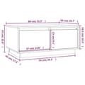 Miniatyrbild 10 av 11: vidaXL Soffbord grå 80x50x35 cm massivt furu