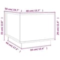 Miniatyrbild 10 av 11: vidaXL Soffbord grå 40x50x35 cm massivt furu